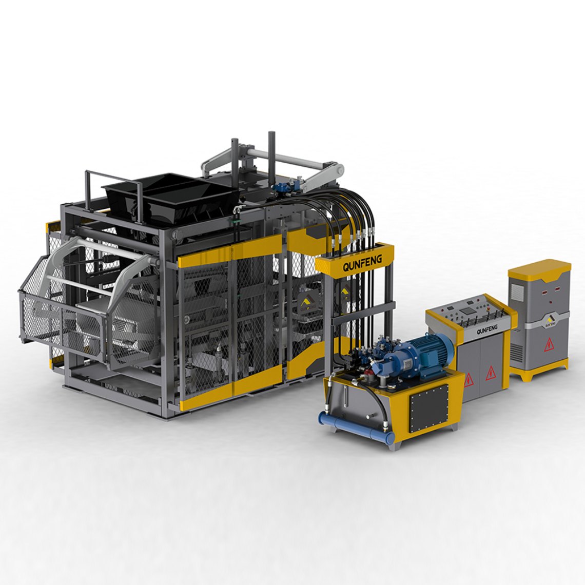 Concrete Brick Machine QS1500 Máquina de tijolos de concreto Qunfeng QS1500