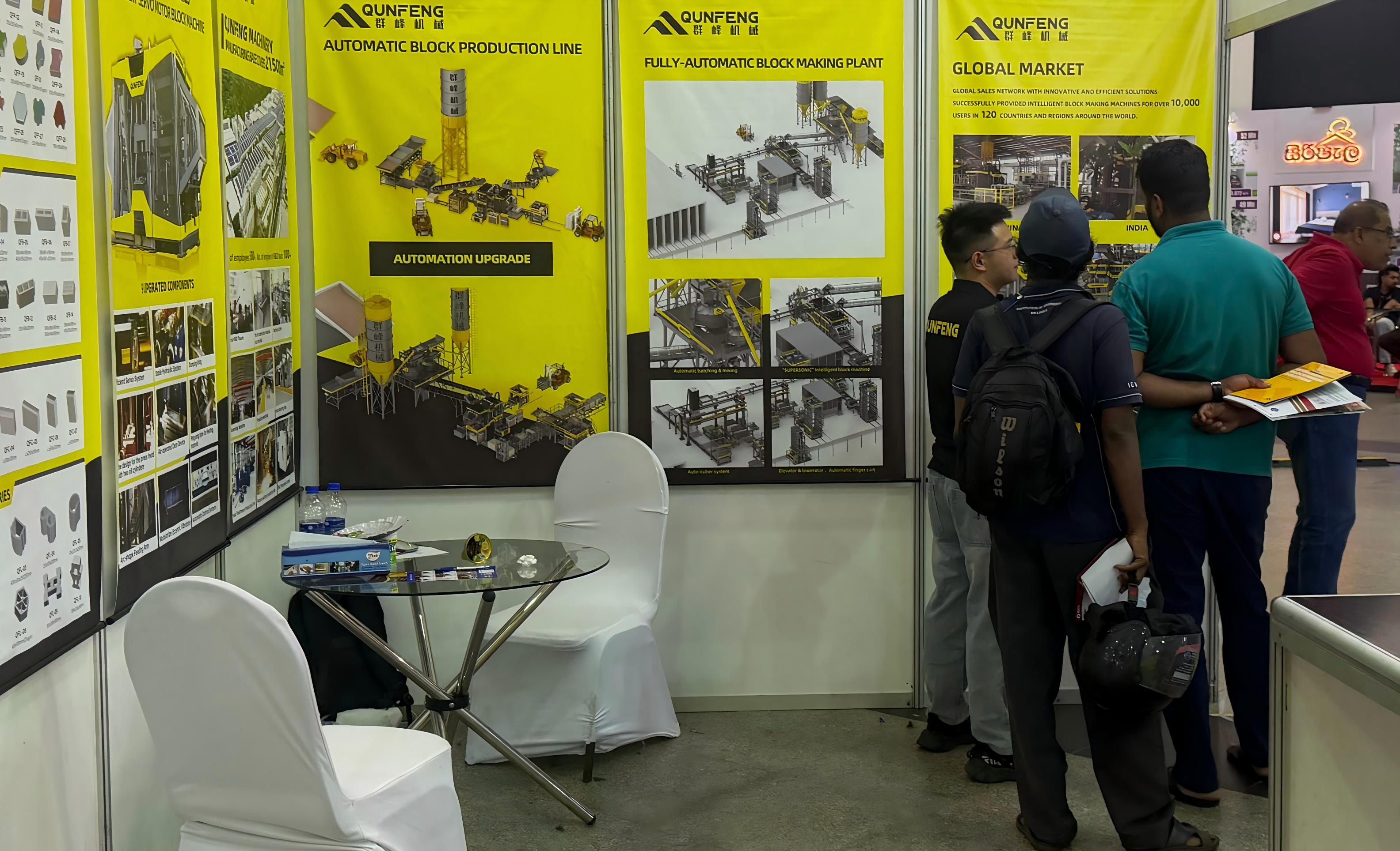Customers from South Asia have shown keen interest in Qunfeng Machinery’s concrete product production lines. Os clientes do Sul da Ásia demonstraram grande interesse nas linhas de produção de produtos de concreto da Qunfeng Machinery.