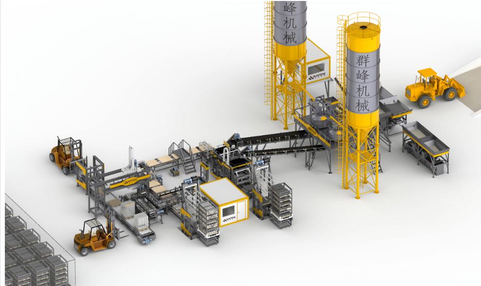 Linha de produ&ccedil;&atilde;o de blocos ocos 