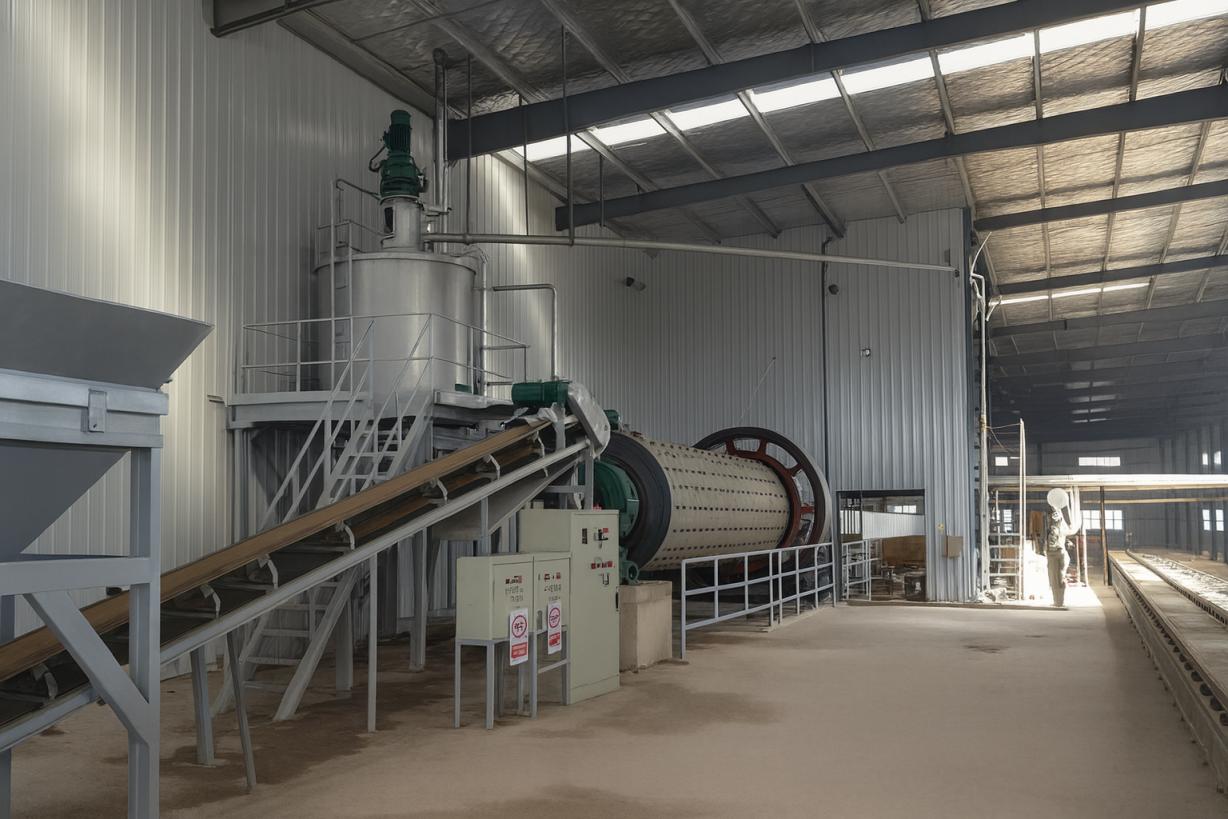 Linha de produ&ccedil;&atilde;o de blocos AAC 