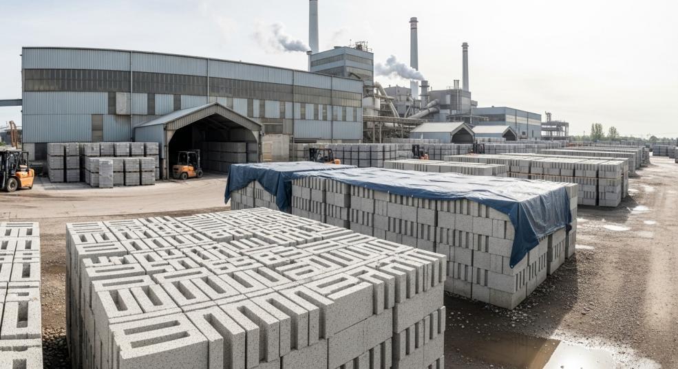 Processo de cura de bloco AAC: dosagem precisa protege a consistência do produto